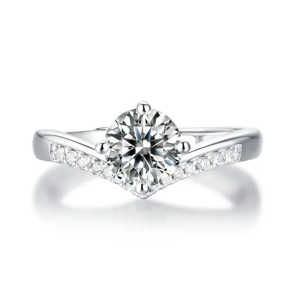 Certified 1ct. t.w. Moissanite Diamond Solitaire Wedding Engagement Ring NEW - Picture 5 of 13